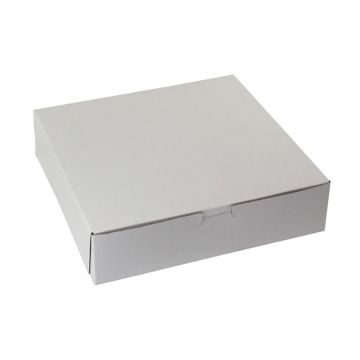 BOXit 10" x 10" x 2.5" White One Piece Lock Corner Bakery Box - 250 Count