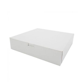 BOXit 12" x 12" x 2.75" White One Piece Lock Corner Bakery Box - 100 Count