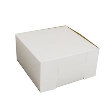 BOXit 12" x 12" x 6" White One Piece Lock Corner Bakery Box - 50 Count