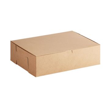 BOXit 14" x 10" x 4" Kraft One Piece Lock Corner Bakery Box - 100 Count