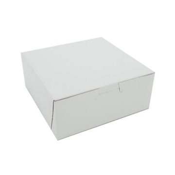 BOXit 6" x 6" x 2.5" White One Piece Lock Corner Bakery Box - 250 Count