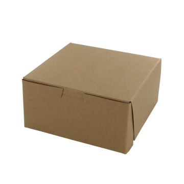 BOXit 6" x 6" x 3" Kraft One Piece Lock Corner Bakery Box - 250 Count