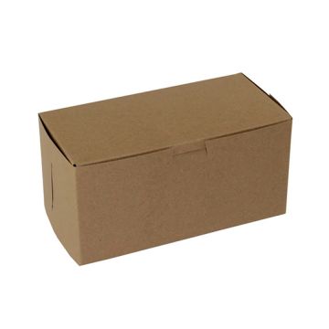 BOXit 8" x 4" x 4" Kraft One Piece Lock Corner Bakery Box - 200 Count