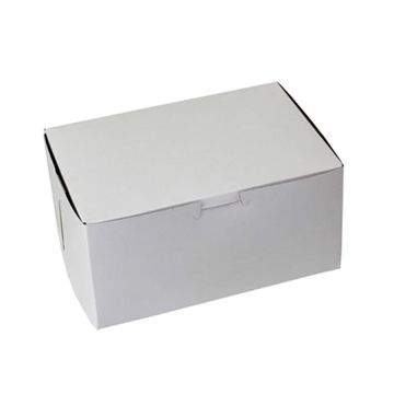 BOXit 8" x 4" x 4" White One Piece Lock Corner Bakery Box - 200 Count