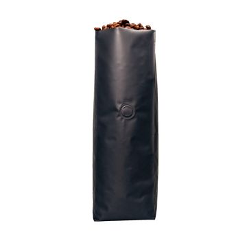 16 oz. Matte Black Side Gusseted Bag With Valve - 100 Count