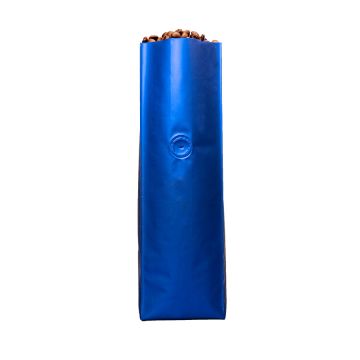 16 oz. Matte Royal Blue Side Gusseted Bag With Valve - 500 Count