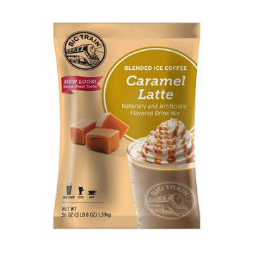 Big Train Caramel Latte - Blended Ice Coffee Frappe Mix - 3.5 lb. Bag