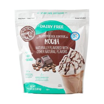 Big Train Dairy-Free Mocha Latte - Blended Ice Coffee Frappe Mix - 3.5 lb. Bag