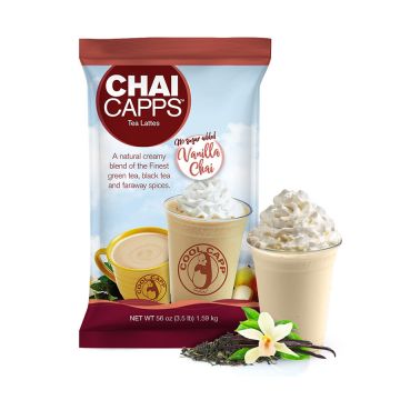 Cool Capp No Sugar Added Vanilla Chai Latte - Tea Blended Frappe Mix - 3.5 lb. Bag