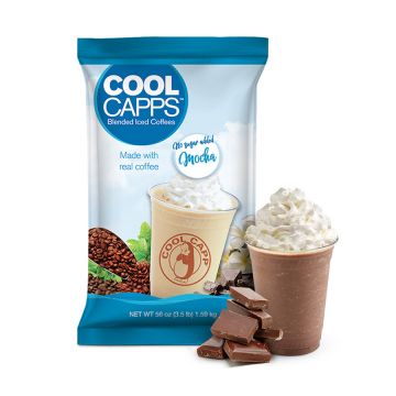 Cool Capp No Sugar Added Mocha - Blended Ice Coffee Frappe Mix - 3.5 lb. Bag