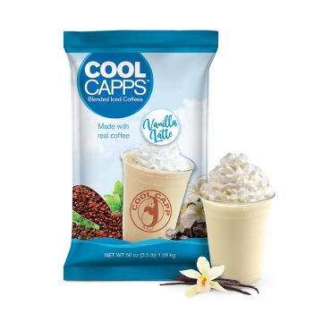 Cool Capp Vanilla Latte - Blended Ice Coffee Frappe Mix - 3.5 lb. Bag