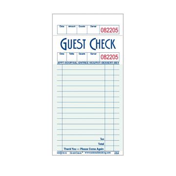 16-Line One Part Guest Checks - 50 Count