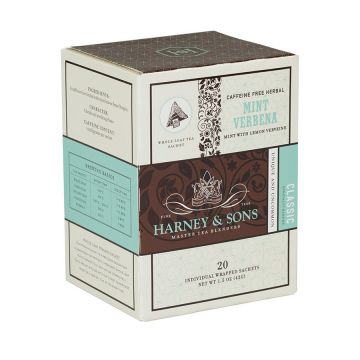 Harney & Sons Mint Verbena Herbal Tea Sachets - 20 Count Box