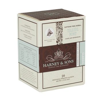 Harney & Sons Tilleul Mint Herbal Tea Sachets - 20 Count Box