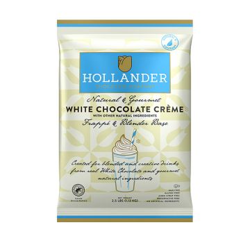 Hollander Natural & Gourmet White Chocolate Crème Frappe Base - 2.5 lb. Bag