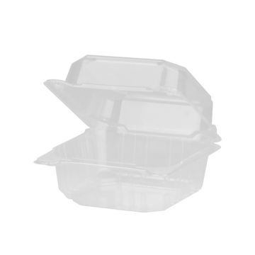 Karat Earth 6" x 6" Clear PLA Eco-Friendly Clamshell - 500 Count