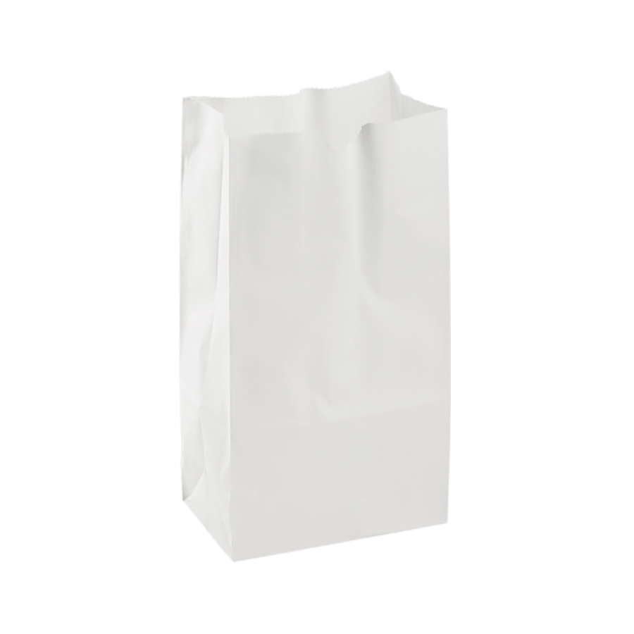 Karat 4 lb. White Paper Grocery Bag | Fortuna Enterprises