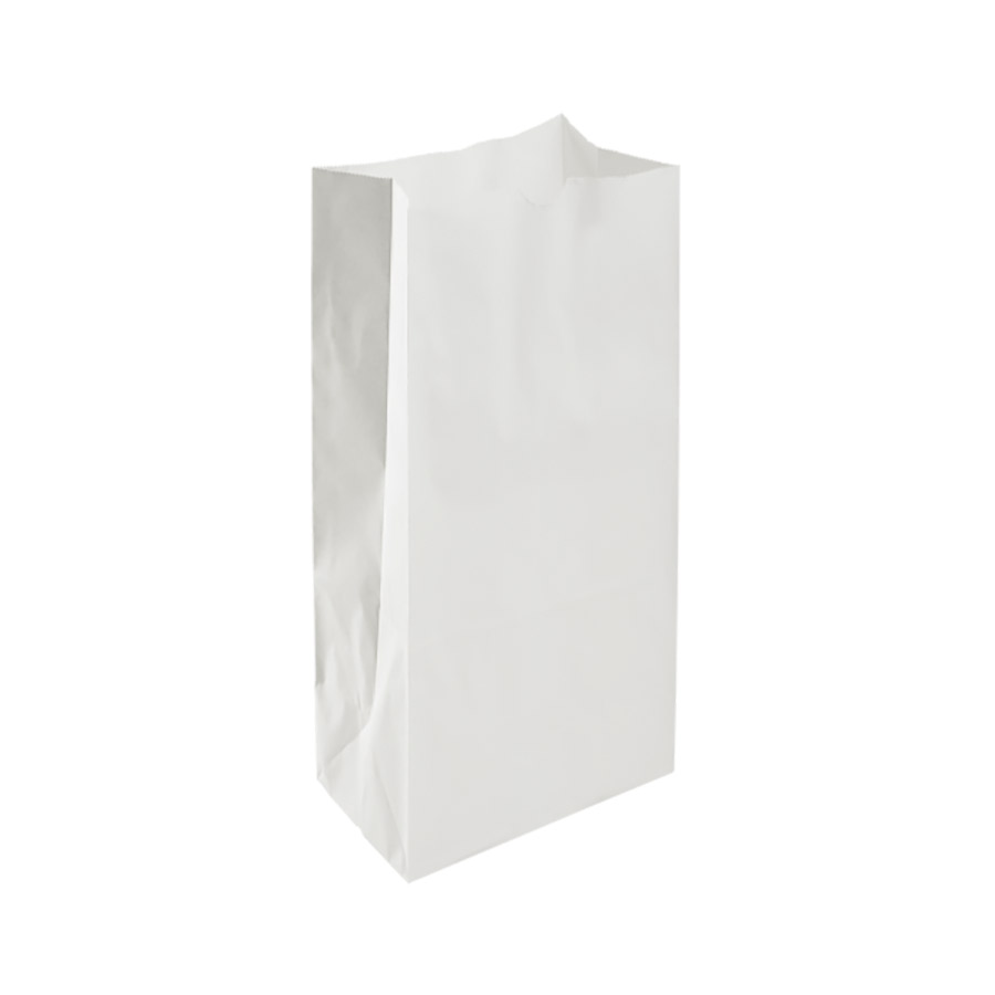 Karat 6 lb. White Paper Grocery Bag | Fortuna Enterprises