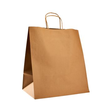 Karat Huntington 13.9" x 9.3" x 15.9" Kraft Paper Shopping Bag - 200 Count