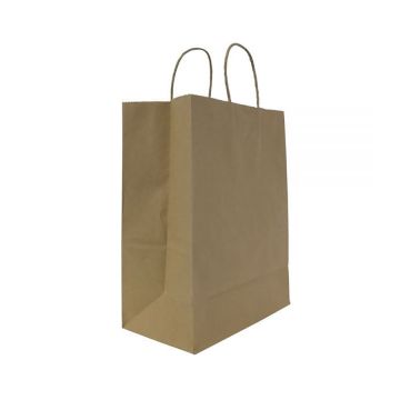 Karat Laguna 9.6" x 5.3" x 13.4" Kraft Paper Shopping Bag - 250 Count