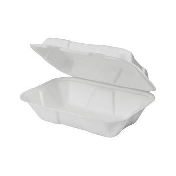 Karat Earth 9" x 6" Eco-Friendly PFAS Free Bagasse Clamshell - 200 Count