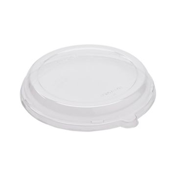 Karat Clear PET Plastic Dome Lid for 24 & 32 oz. Bagasse Wide Rim Bowl - 200 Count