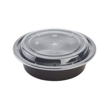Karat 8 oz Black PP Injection Molded Round Deli Containers with Lids - 240  Sets