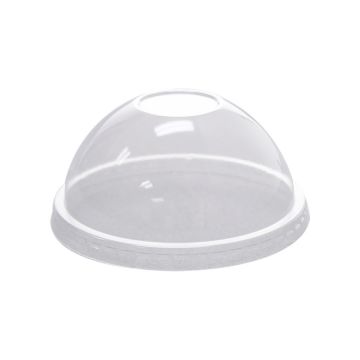 Karat 5-12 oz. PET Plastic Dessert Cup Dome Lids, Without Hole (92mm)