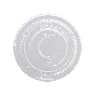 Karat 12 oz. PET Plastic Dessert Cup Flat Lids, Without Hole (98mm)