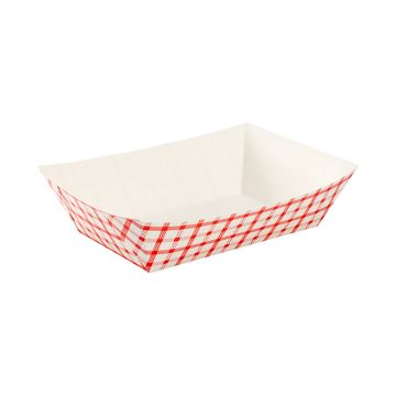 Karat 1 lb. Red & White Check Design Food Tray - 1000 Count