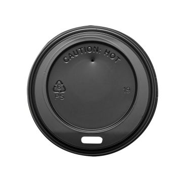 Karat 8 oz. Black Travel Hot Lid (80mm)