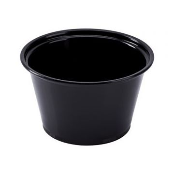 Karat 4 oz. Black PP Plastic Portion Cups