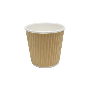 Karat 4 oz. Kraft Ripple Paper Hot Cups (62mm)