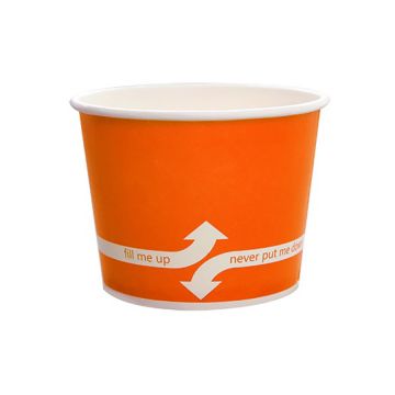 Karat 12 oz. Orange Double Poly Coated Hot/Cold Paper Food Container - 1000 Count