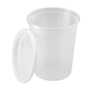 16oz Clear Plastic Deli Containers & Lids (240/Case)