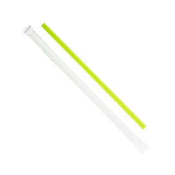 Karat Earth 8.75" Giant Green PLA Straws, Paper Wrapped  - 2500 Count