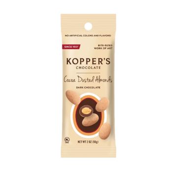 Koppers Grab & Go Bags - Cocoa Dusted Almonds - 24/2 oz. Case