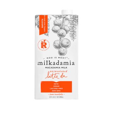Milkadamia Barista Latte Da Unsweetened Macadamia Nut Milk - 6/32 oz. Case