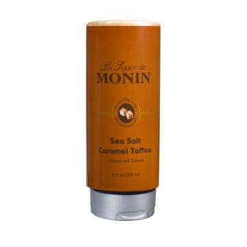 Monin Sea Salt Caramel Toffee Sauce Squeeze Bottle - 12 oz.