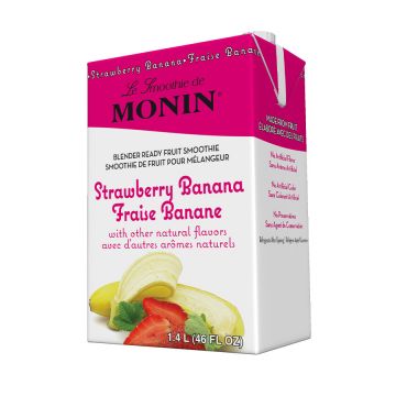 Monin Strawberry Banana Smoothie Mix - 46 oz.