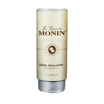 Monin White Chocolate Sauce Squeeze Bottle - 12 oz.