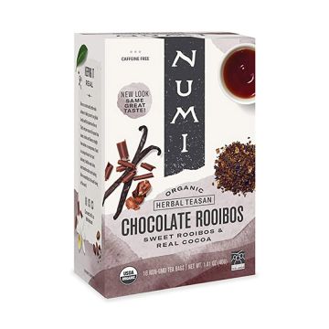 Numi Organic Chocolate Rooibos Herbal Tea Bags - 18 Count Box