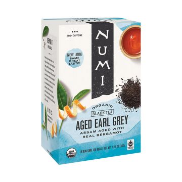 Numi Organic Aged Earl Grey Bergamot Assam Black Tea Bags - 18 Count Box