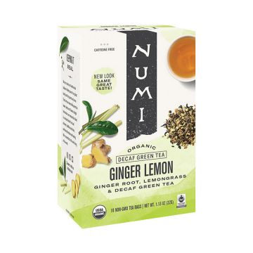 Numi Organic Decaf Ginger Lemon Green Tea Bags - 16 Count Box