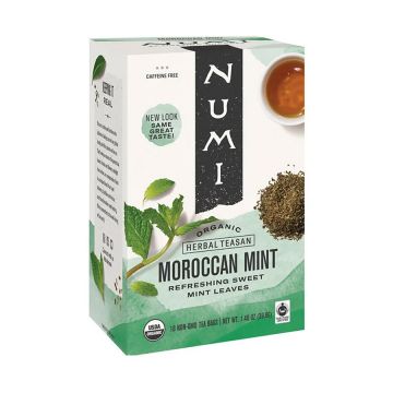 Numi Organic Moroccan Mint Herbal Tea Bags - 18 Count Box