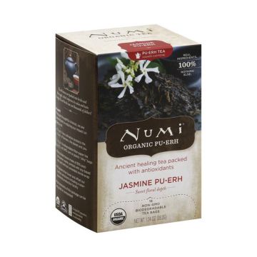 Numi Organic Jasmine Pu-erh Black Tea Bags - 16 Count Box