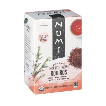 Numi Organic Red Mellow Bush Rooibos Herbal Tea Bags - 18 Count Box