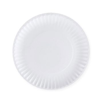 9" White Uncoated Paper Plate - 1000 Count