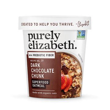 Purely Elizabeth Dark Chocolate Chunk Superfood Oatmeal with Prebiotic Fiber Cup - 1.76 oz.