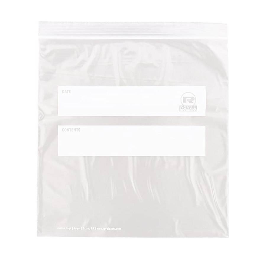 Double Zipper 1 Gallon Bag with Write On Blocks | Fortuna Enterprises